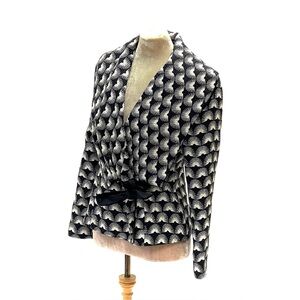 Vintage Giorgio Armani Black and White Patterned Blazer